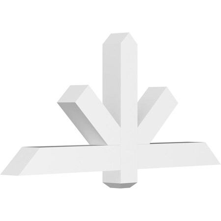 Ekena Millwork Kennewick Architectural Grade PVC Gable Bracket, 48"W x 22"H x 4"D x 4"F, 11/12 Pitch GBP048X22X0404KEN00